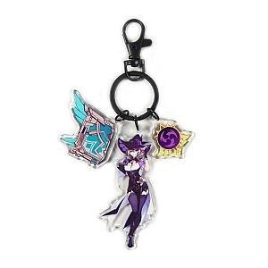 Anime Genshin Impact Lisa Cosplay Acrylic Keychain Accessories Pendant Key Ring Game Fans Gift Official Merch