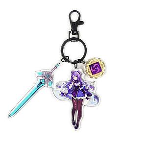 Anime Genshin Impact Keqing Cosplay Acrylic Keychain Accessories Pendant Key Ring Game Fans Gift Official Merch