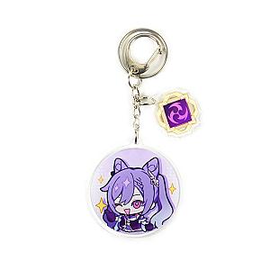 Anime Genshin Impact Keqing Acrylic Keychain Accessories Pendant Key Ring Game Fans Cute Cosplay Gift Official Merch