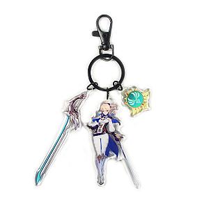 Anime Genshin Impact Jean Cosplay Acrylic Keychain Accessories Pendant Key Ring Game Fans Gift Official Merch