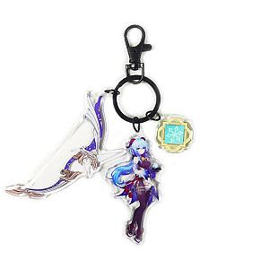 Anime Genshin Impact Ganyu Cosplay Acrylic Keychain Accessories Pendant Key Ring Game Fans Gift Official Merch