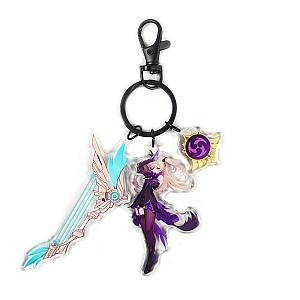 Anime Genshin Impact Fischl Cosplay Acrylic Keychain Accessories Pendant Key Ring Game Fans Gift Official Merch