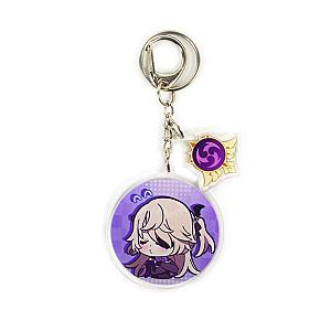 Anime Genshin Impact Fischl Acrylic Keychain Accessories Pendant Key Ring Game Fans Cute Cosplay Gift Official Merch