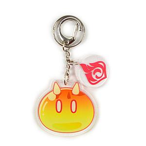 Anime Genshin Impact Fire Slime Acrylic Keychain Cosplay Accessories Pendant Key Ring Game Fans Gift Official Merch