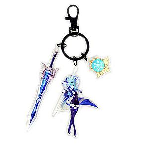 Anime Genshin Impact Eula Lawrence Cosplay Acrylic Keychain Accessories Pendant Key Ring Game Fans Gift Official Merch