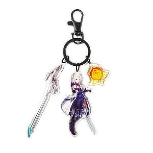 Anime Genshin Impact Albedo Cosplay Acrylic Keychain Accessories Pendant Key Ring Game Fans Gift Official Merch