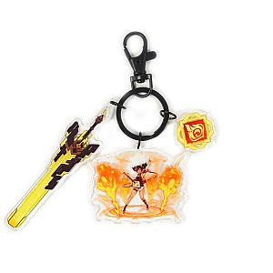 Anime Genshin Impact Acrylic Keychain Xinyan Cosplay Acrylic Accessories Pendant Key Ring Game Fans Gift Official Merch