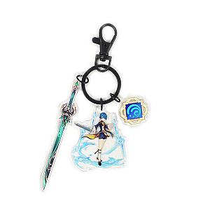 Anime Genshin Impact Acrylic Keychain XingQiu Cosplay Acrylic Accessories Pendant Key Ring Game Fans Gift Official Merch