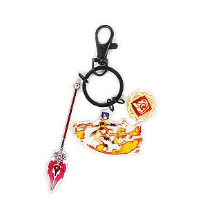 Anime Genshin Impact Acrylic Keychain Xiangling Cosplay Acrylic Accessories Pendant Key Ring Game Fans Gift Official Merch