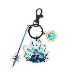 Anime Genshin Impact Acrylic Keychain Xiao Cosplay Acrylic Accessories Pendant Key Ring Game Fans Gift Official Merch