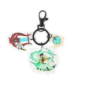 Anime Genshin Impact Acrylic Keychain Venti Cosplay Acrylic Accessories Pendant Key Ring Game Fans Gift Official Merch