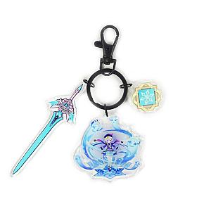 Anime Genshin Impact Acrylic Keychain Qiqi Cosplay Acrylic Accessories Pendant Key Ring Game Fans Gift Official Merch