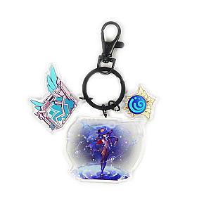 Anime Genshin Impact Acrylic Keychain Mona Cosplay Acrylic Accessories Pendant Key Ring Game Fans Gift Official Merch