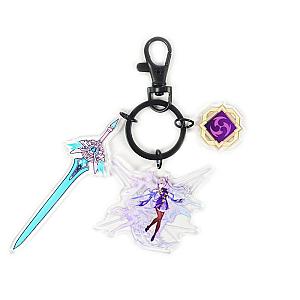 Anime Genshin Impact Acrylic Keychain Keqing Cosplay Acrylic Accessories Pendant Key Ring Game Fans Gift Official Merch