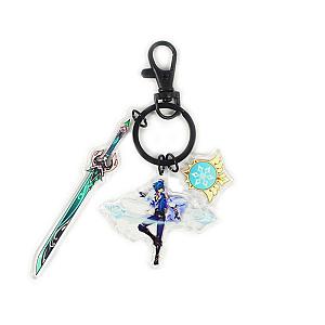 Anime Genshin Impact Acrylic Keychain Kaeya Cosplay Acrylic Accessories Pendant Key Ring Game Fans Gift Official Merch