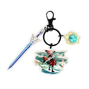 Anime Genshin Impact Acrylic Keychain Kaedehara Kazuha Cosplay Acrylic Accessories Pendant Key Ring Game Fans Gift Official Merch