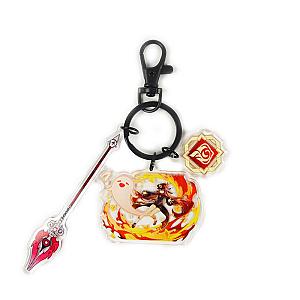 Anime Genshin Impact Acrylic Keychain Hu Tao Cosplay Acrylic Accessories Pendant Key Ring Game Fans Gift Official Merch