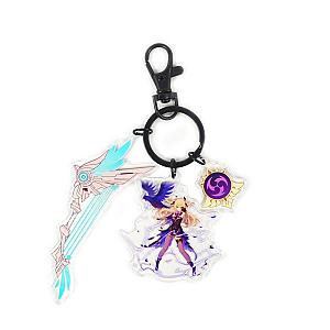 Anime Genshin Impact Acrylic Keychain Fischl Cosplay Acrylic Accessories Pendant Key Ring Game Fans Gift Official Merch