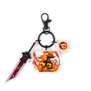 Anime Genshin Impact Acrylic Keychain Diluc Ragnvindr Cosplay Acrylic Accessories Pendant Key Ring Game Fans Gift Official Merch