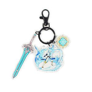 Anime Genshin Impact Acrylic Keychain Chongyun Cosplay Acrylic Accessories Pendant Key Ring Game Fans Gift Official Merch