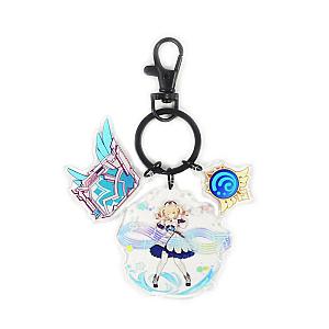 Anime Genshin Impact Acrylic Keychain Barbara Cosplay Acrylic Accessories Pendant Key Ring Game Fans Gift Official Merch