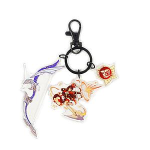 Anime Genshin Impact Acrylic Keychain Amber Cosplay Acrylic Accessories Pendant Key Ring Game Fans Gift Official Merch