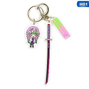 Animated Demon Slayer Kimetsu No Yaiba Tanjirou Sword Acrylic Keychain Leaf Keychain AT2302 Official Merch