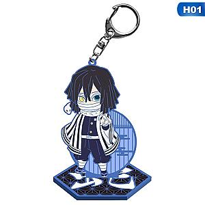 Animated Demon Slayer: Kimetsu No Yaiba Key Chain Acrylic Wig Anime Action AT2302 Official Merch