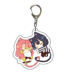 Animated Keychains Acrylic Sheet Ghost Men Women Double Key Pendant Demon Slayer AT2302 Official Merch