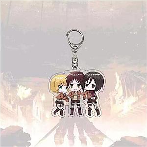 Attack Arrival Silver Plated Key Chain Titan Animated Face Double Acrylic Key Charm AT2302 Official Merch