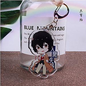 Bungo Lively Street Dogs Dazai Osamu Key Cute Creative Side Double 6Cm Keychains AT2302 Official Merch