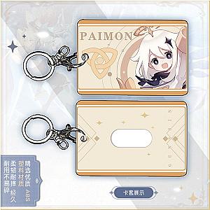 Bank Card Holder Bus Genshin Id Abs Paimon Impact Student Keychain Case Cover Card AT2302 Official Merch