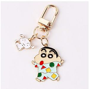 Crayon Shinchan Metal Animated Cute Cartoon Chain Keychains Childhood Dominant Car For Women AT2302 Official Merch