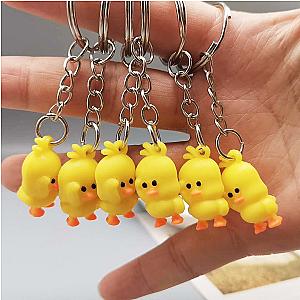 Cute Little Yellow Duck Key Chain Anime Cartoon Mini 2.5Cm Little Duck Key Pendant AT2302 Official Merch