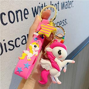 Cute Pony Unicorn Of The Rainbow Unicorn Animal Anime Pvc Key Chains Bag Men Women AT2302 Official Merch