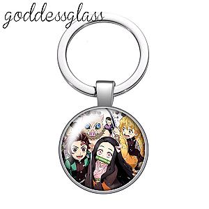 Demon Slayer Glass Cabochon Kimetsu No Yaiba Kamado Tanjirou Keychains Key Bag Car AT2302 Official Merch