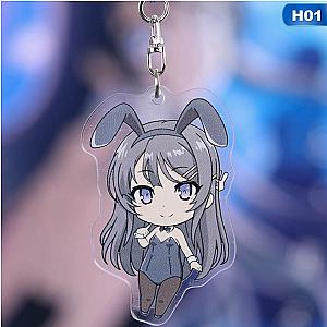 Figure Seishun Buta Yarou Wa Bunny Girl Keychain Senpai No Yume Double Sided Cute Side AT2302 Official Merch