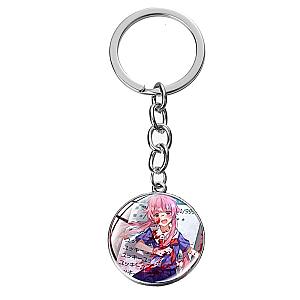 Future Diary Mirai Nikki Yuno Gasai Cute Key Chain Crystal Pattern Cabochon Pendant AT2302 Official Merch