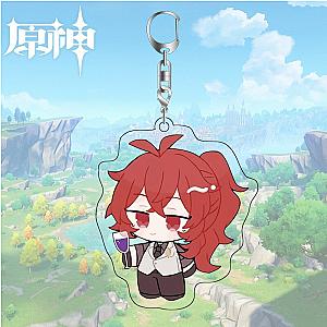 Key Chain Key Impact Genshin Zhongli Diluc Venti Klee Qiqi Man For Women Accessories AT2302 Official Merch