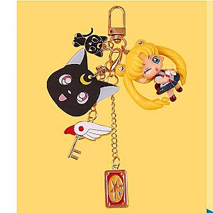 Key Chain Animated Japanese Sailor Moon Moon Cat Toy Metal Key Figure For Bag AT2302 Official Merch