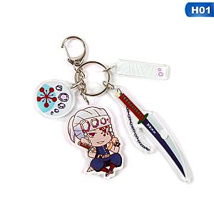 Katana Ghost Gun Keychains New Animated Demon Slayer Key Kimetsu No Yaiba AT2302 Official Merch