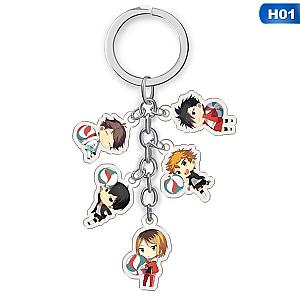 Key Figures Volleyball Child Animated Cartoon Ring Haikyuu !! Cute Cartoon Keychain AT2302 Official Merch