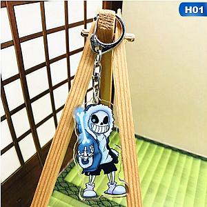 Key Sans Undertale Animated Double-Sided Acrylic Pendant Charm Girls Bags Accessories AT2302 Official Merch