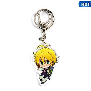 Lively Fashion The Seven Deadly Sins Keychains Cartoon Figure Meliodas Elizabeth Hawk AT2302 Official Merch