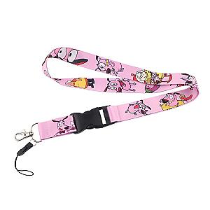 Lanyards New Pink Anime Dog Neck Strap For Key Card Gym For Currency Key Chain Lanyard AT2302 Official Merch