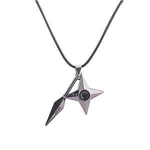 Kunai Shuriken Dart Gun Uzumaki Konoha Logo Pendant Leather Cord Ninja Cosplay AT2302 Official Merch