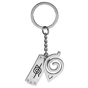 Konoha Uzumaki Animated Logo Keychain High Quality Alloy Metal Character Key Accessories AT2302 Official Merch