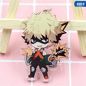 New Academy My Hero Key Chain Shoto Bakugo Acrylic Pendant Animated Accessories AT2302 Official Merch