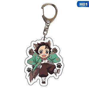 Popular Animated Demon Slayer Keychain Lovely Cute Fun Key Chain Acrylic AT2302 Official Merch