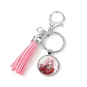 Popular Animated Darling In Franxx Tassel Key Figure 02 Zero Two Hiro Keychain AT2302 Official Merch